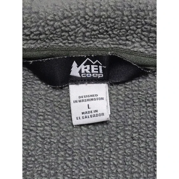 REI Co Op Womens L Midweight Waffle Fleece Jacket Full Zip Zip Pockets Mock Neck - Picture 5 of 16